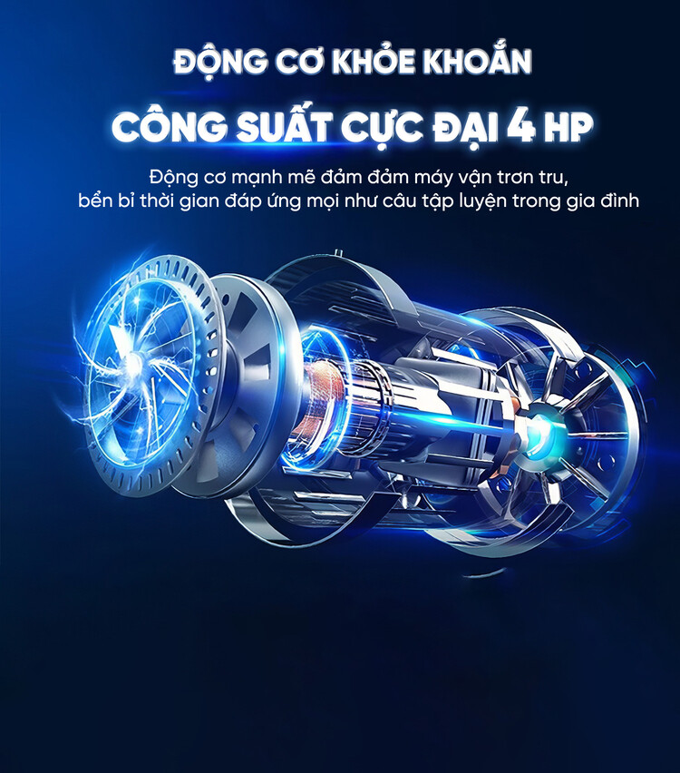 Máy chạy bộ Queen Crown QS 588 có động cơ khỏe khoắn