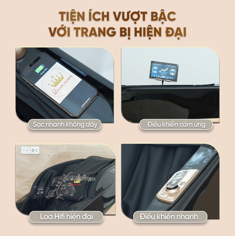 Ghế massage Queen Crown QM500 Luxury  tiện ích vượt trội