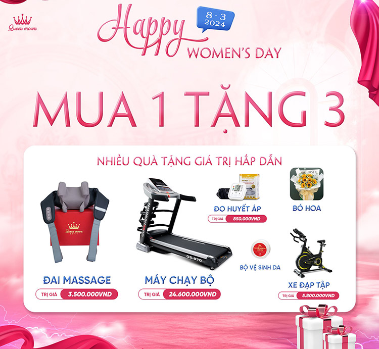 Mua 1 tặng 3 khi mua ghế massage dịp 8/3