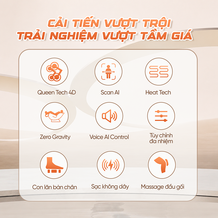 Ghế massage Queen Crown QZ001 Pro - Cải tiến vượt trội