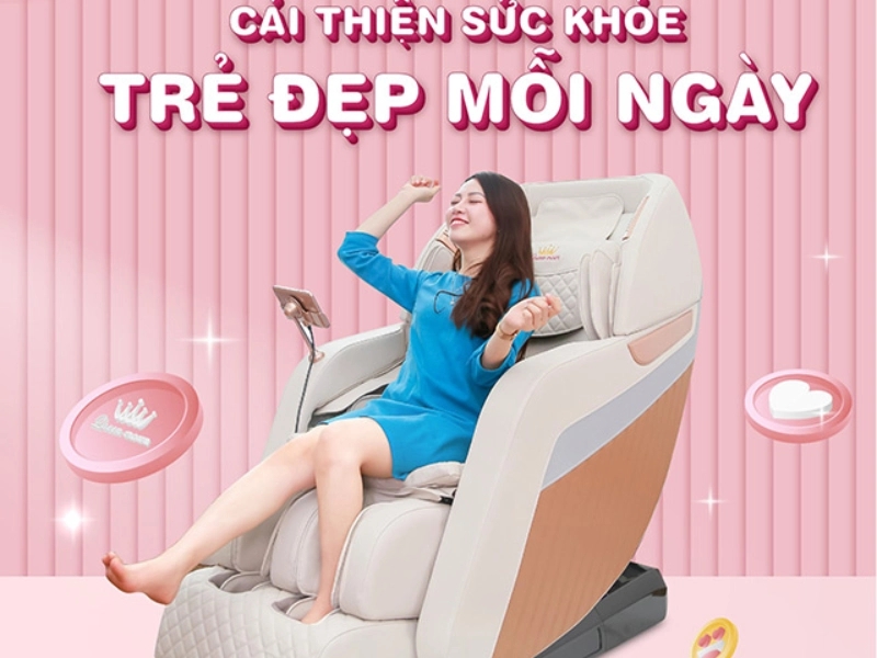 Mẫu ghế massage cao cấp Fantasy M8 có khả năng chăm sóc sức khỏe toàn diện