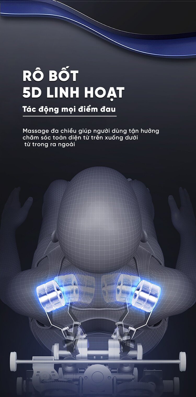 Ghế massage Queen Crown QL007 Luxury ứng dụng công nghệ 5D