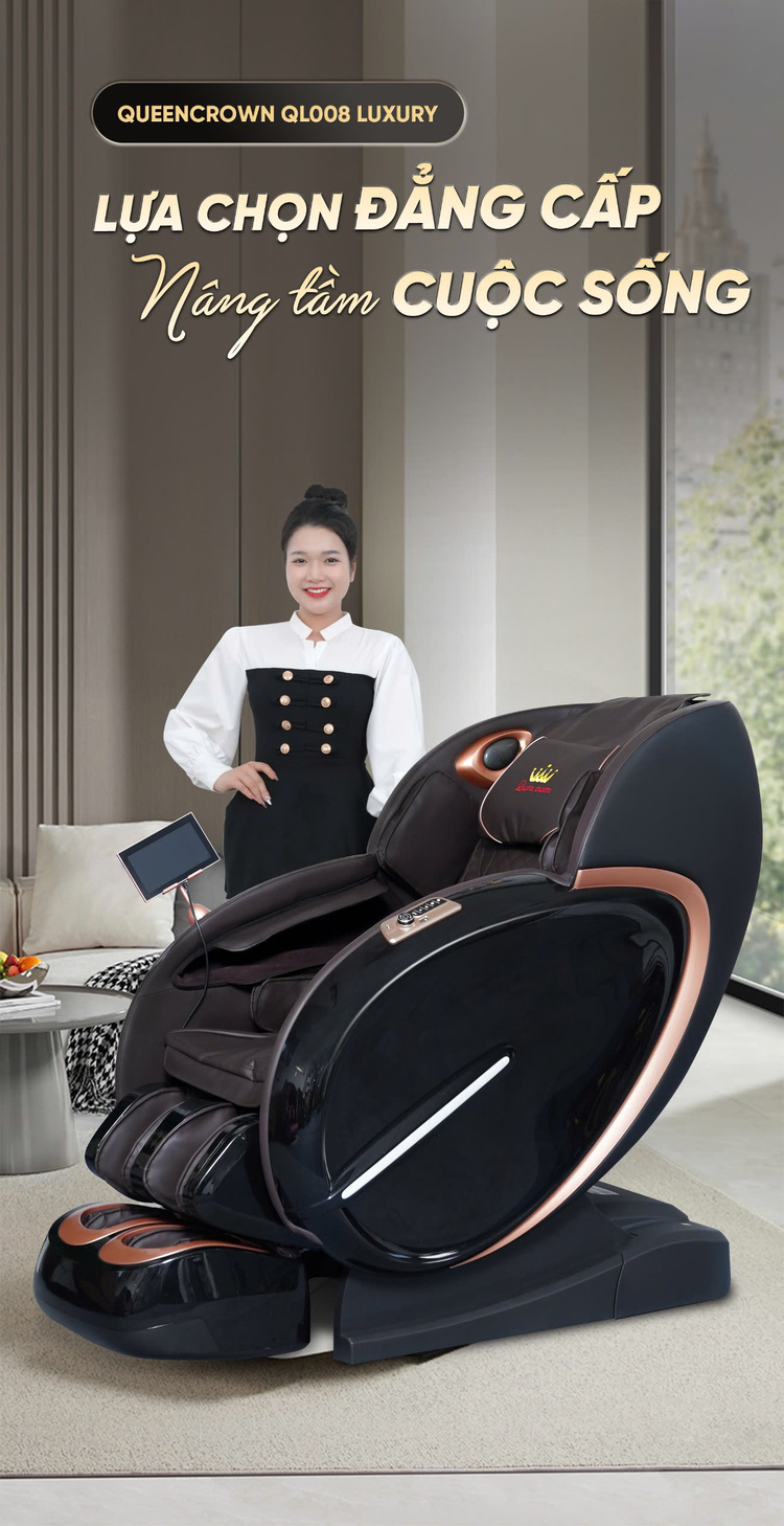 Ghế massage Queen Crown QL008 Luxury lựa chọn đẳng cấp