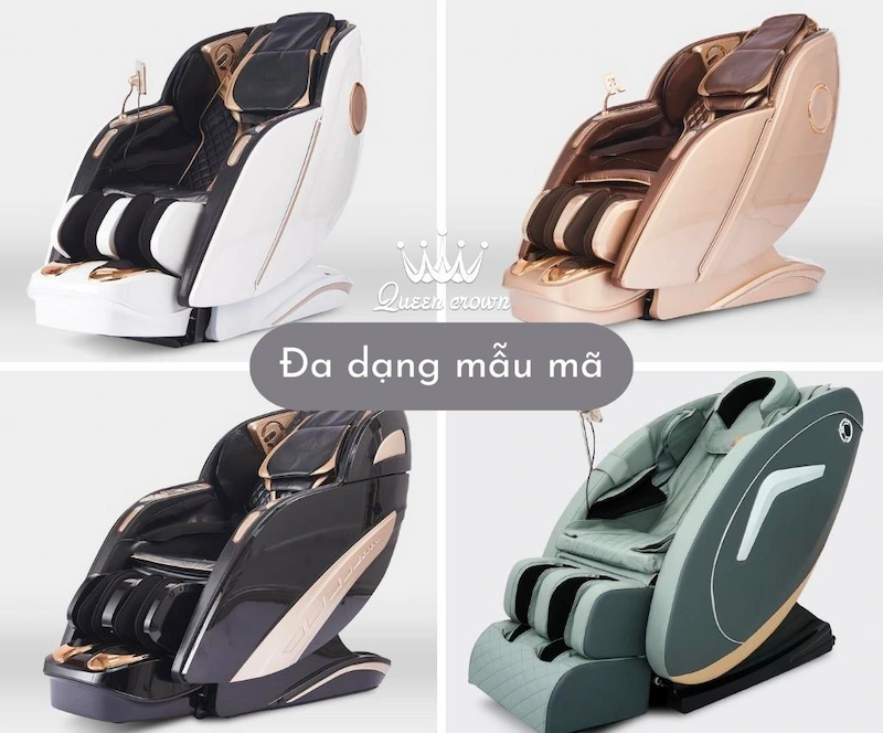 queen crown cung cấp đến hơn 60 dòng sản phẩm ghế massage