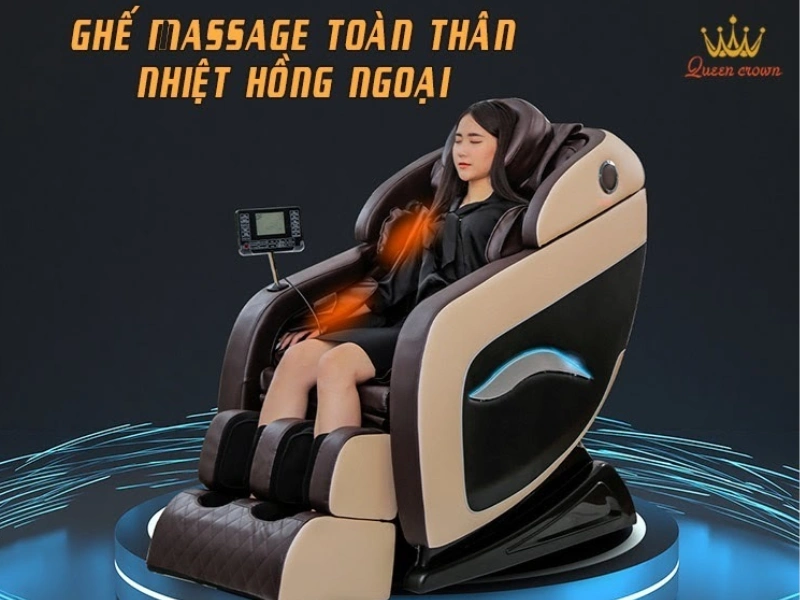 Ghế massage toàn thân nhiệt hồng ngoại có tích hợp nhiệt hồng ngoại ở lưng ghế