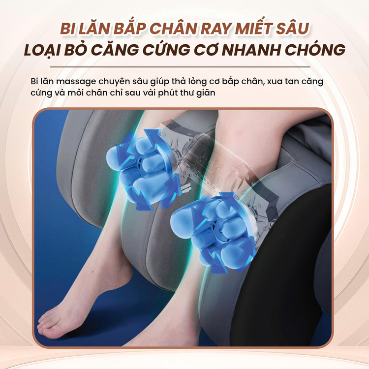Ghế massage kinh doanh Queen Crown KD008 - Bi lăn bắp chân miết sâu
