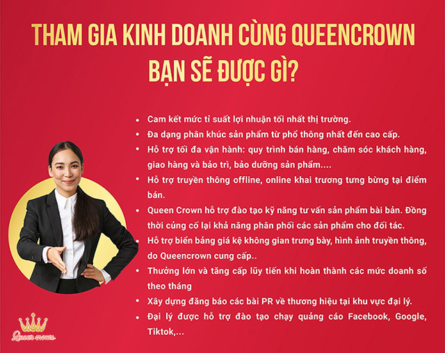 những cam kết của Queen Crown với đại lý