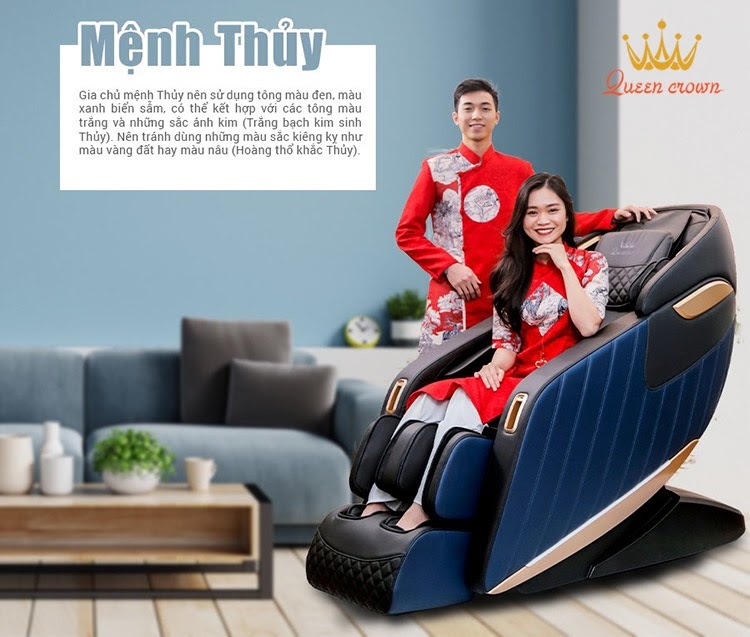 Ghế massage màu xanh hợp với người mệnh Thủy