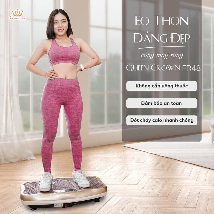 Máy rung toàn thân Queen Crown FR48 thoải mái tập luyện tại nhà