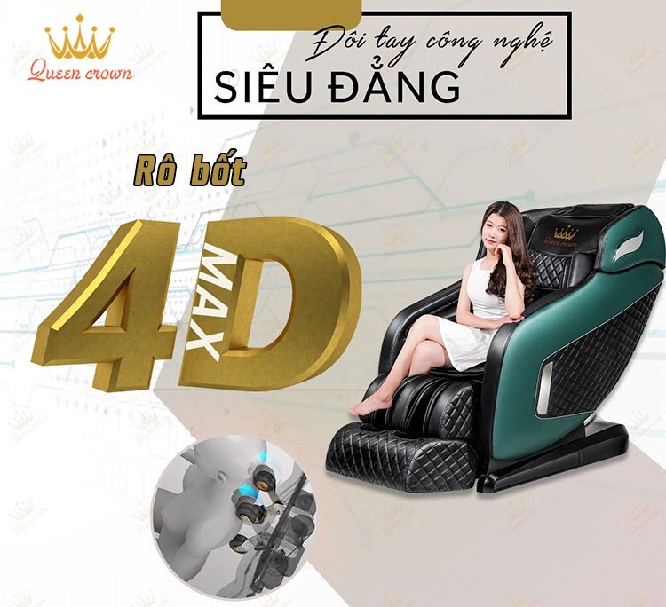 Ghế massage giá rẻ 360 độ được trang bị rô bốt massage 4D