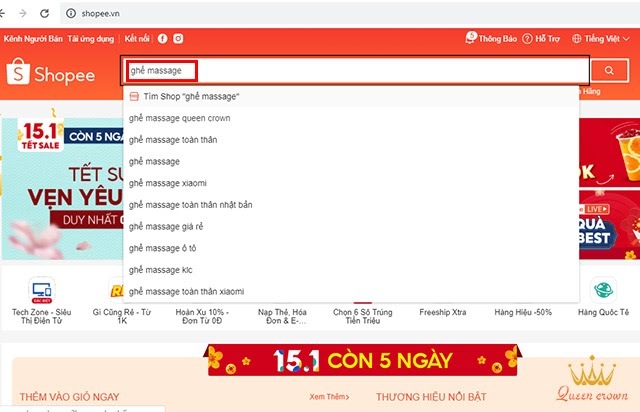 ghế massage shopee