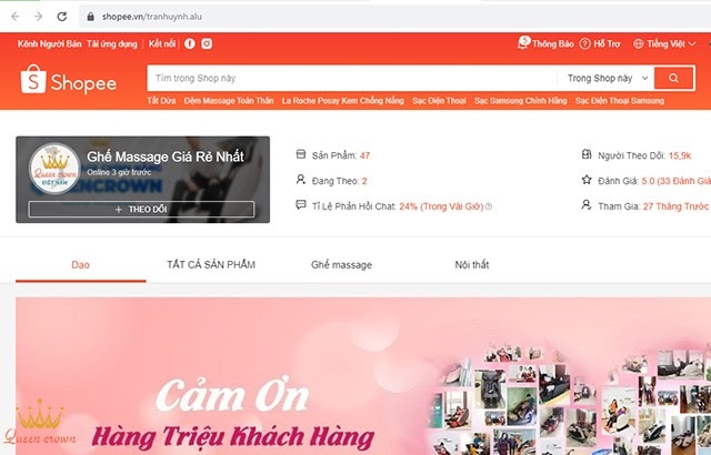 ghế massage shopee