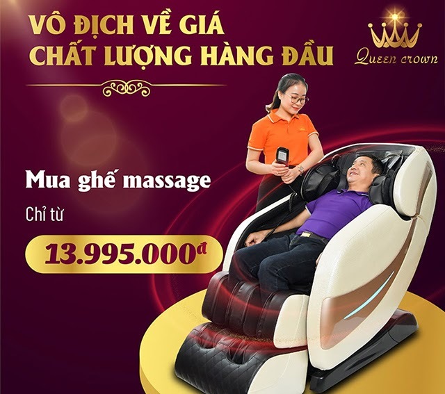Mua ghế massage Tây Ninh tại Queen Crown đảm bảo chất lượng - tiết kiệm chi phí