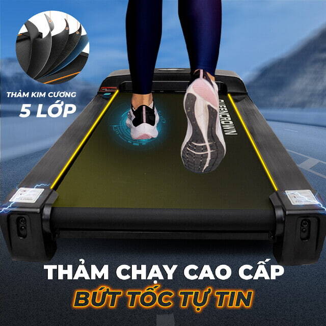 Máy chạy bộ Queen Crown QS 2022 trang bị thảm chạy cao cấp
