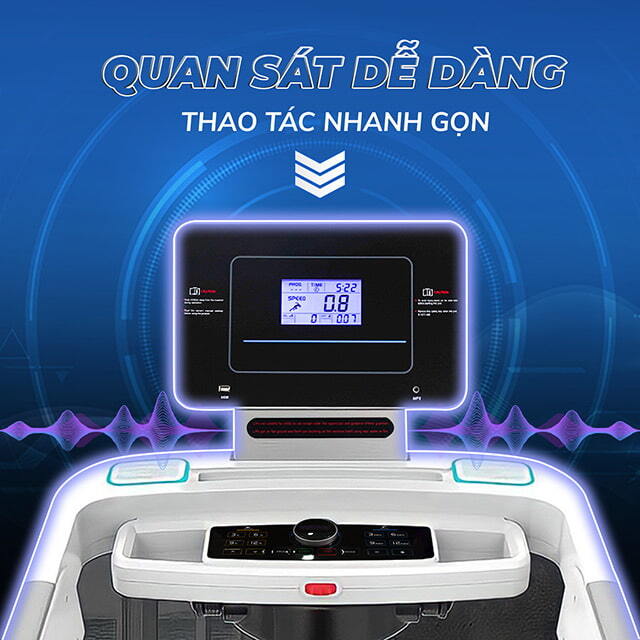 Máy chạy bộ Queen Crown QS 2022 trang bị bảng điều khiển thông minh