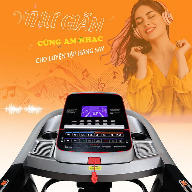 Máy chạy bộ Queen Crown QS 570 trang bị loa nghe nhạc