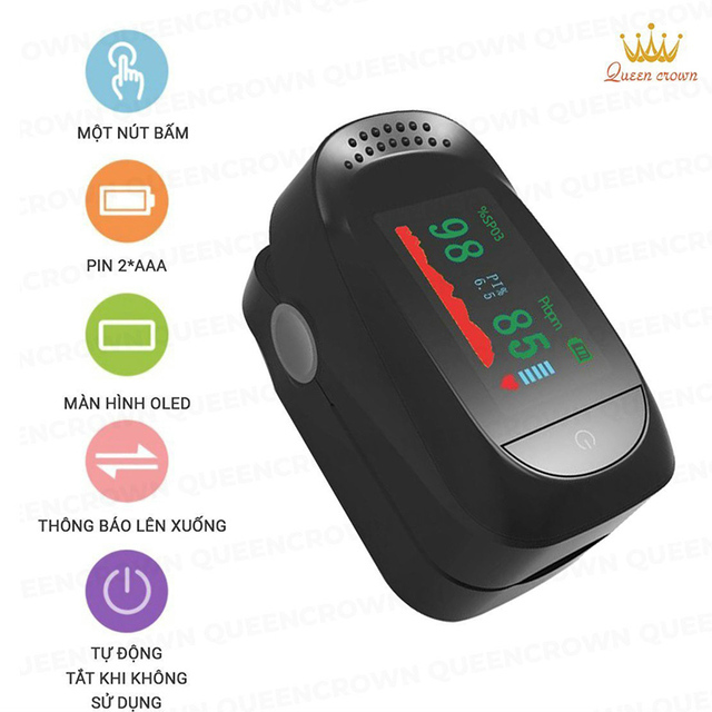 Máy đo nồng độ oxy trong máu Queen Crown Pulse Oximeter A2