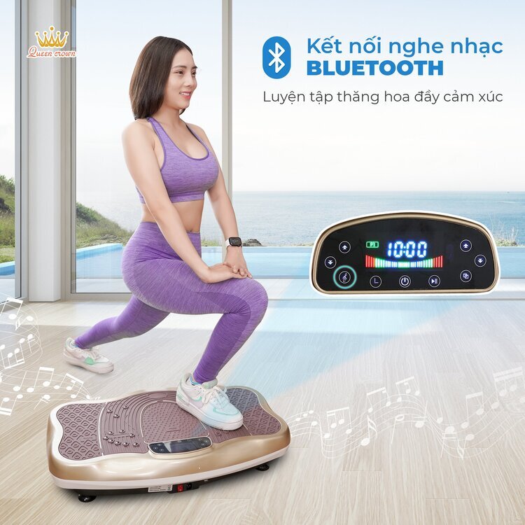 Máy rung toàn thân Queen Crown MX9 tích hợp tính năng kết nối bluetooh nghe nhạc