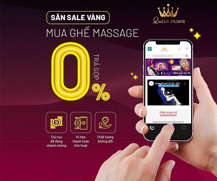 Queen Crown có chính sách mua ghế massage trả góp lãi suất 0%