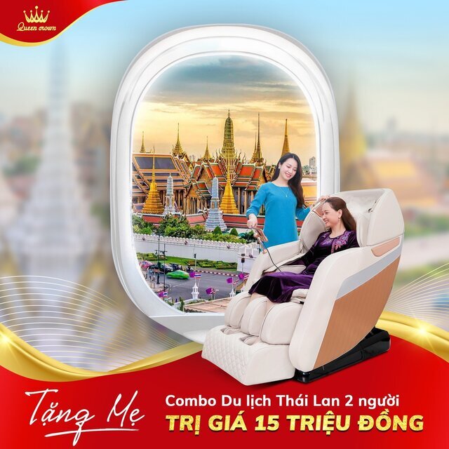 Khuyến mại ngày của mẹ mua ghế massage vi vu thái lan