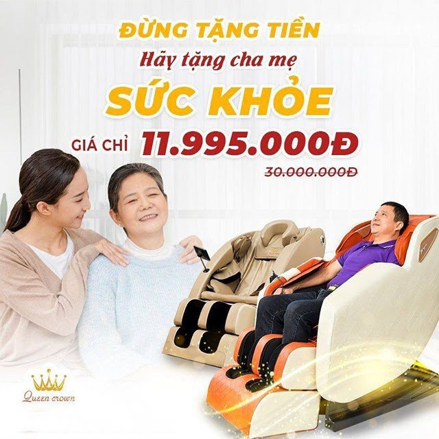 Ghế massage Queen Crown quà tặng sức khỏe ý nghĩa cho người già