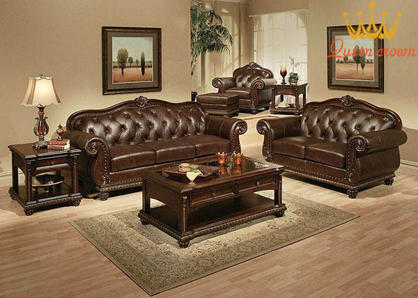 sofa da phòng khách
