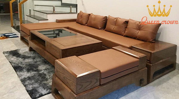 sofa gỗ chữ l