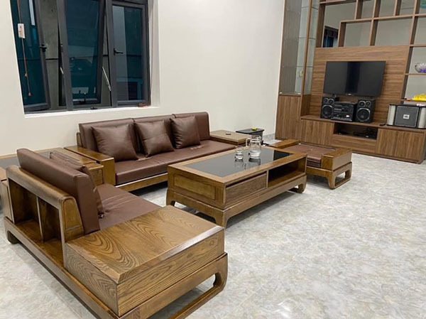 sofa gỗ sồi nga