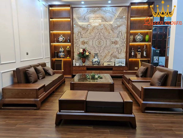 sofa gỗ sồi nga