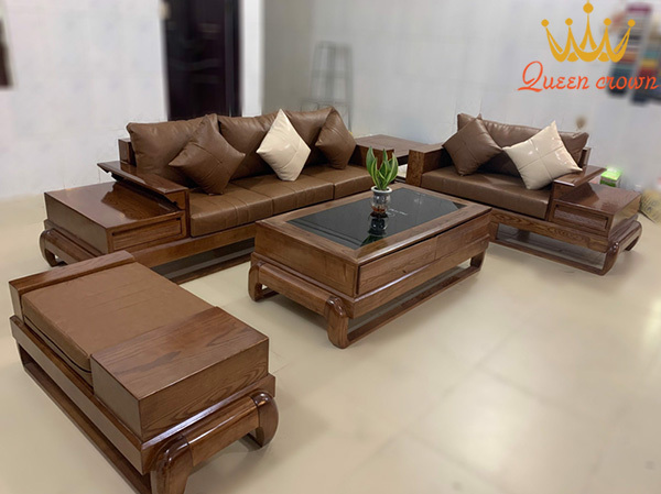 sofa gỗ sồi nga