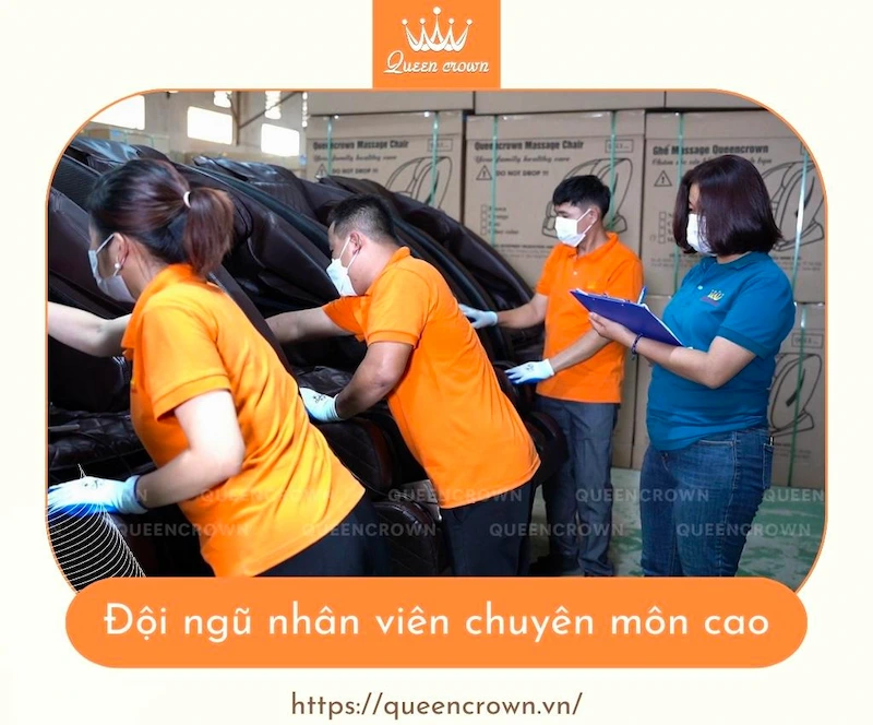 đội ngũ nhân viên Queen Crown tận tâm, xuất sắc và giàu kinh nghiệm