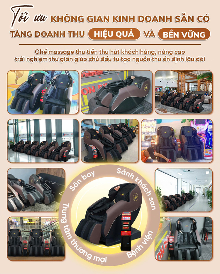 Ghế massage kinh doanh Queen Crown KD79 Plus - Tối ưu không gian