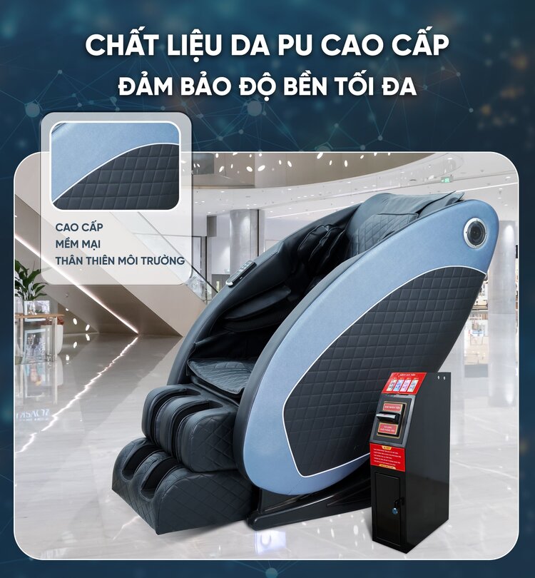 Ghế massage kinh doanh Queen Crown QC KD7 chất liệu da PU cao cấp