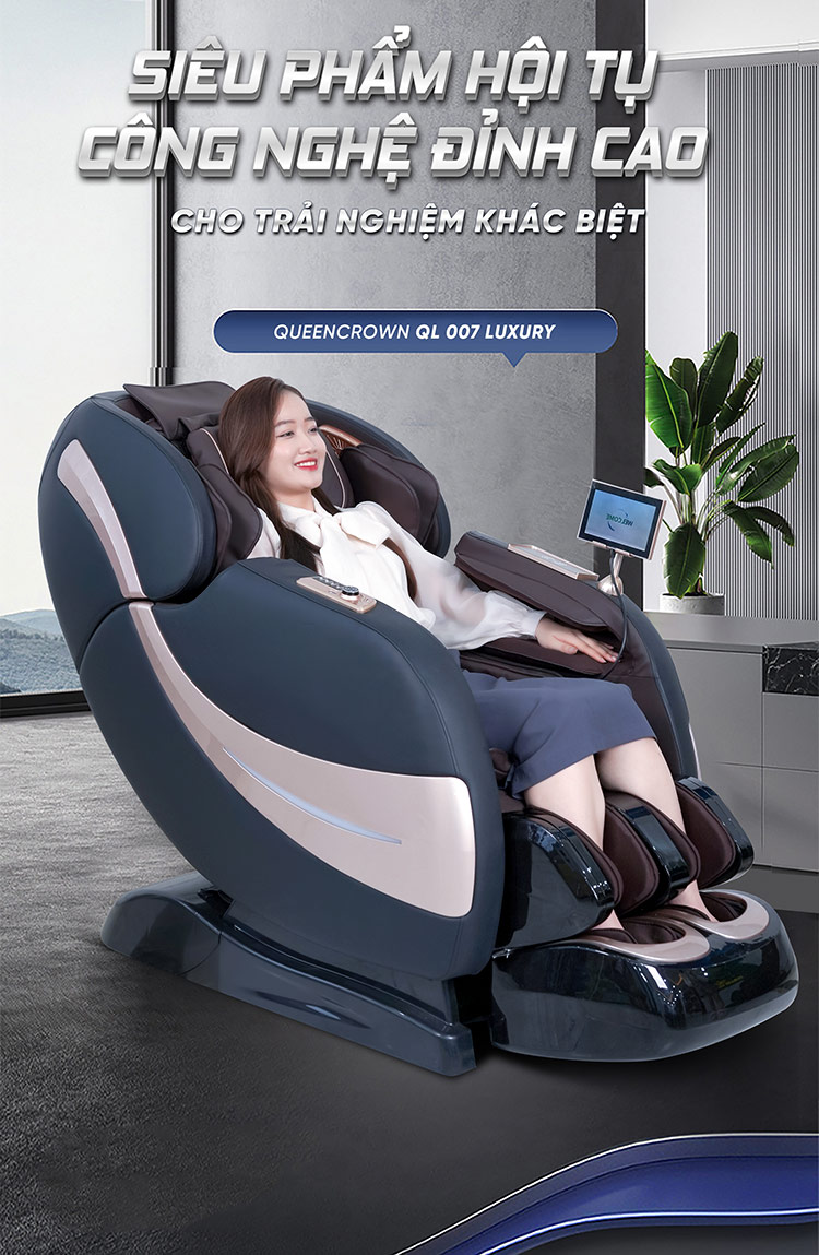 Ghế massage Queen Crown QL007 Luxury siêu phẩm cải tiến
