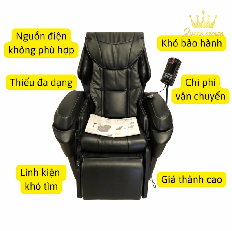 dòng ghế massage panasonic nội địa nhật có nhiều điểm hạn chế khi nhập về việt nam