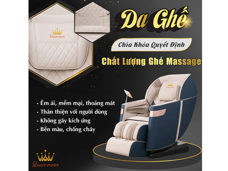 Nên chọn ghế massage được làm từ da PU đảm bảo chất lượng