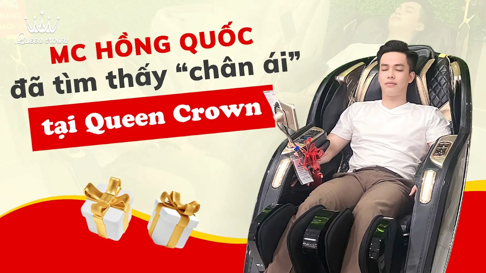 Mc Hồng Quốc trải nghiệm ghế massage quận 12