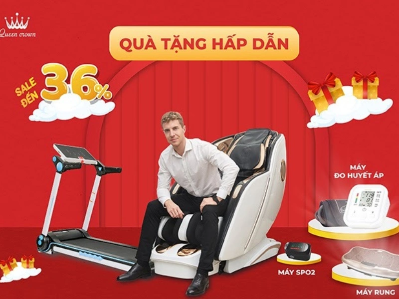 Queen Crown có nhiều phần quà hấp dẫn dành tặng khách hàng mua ghế