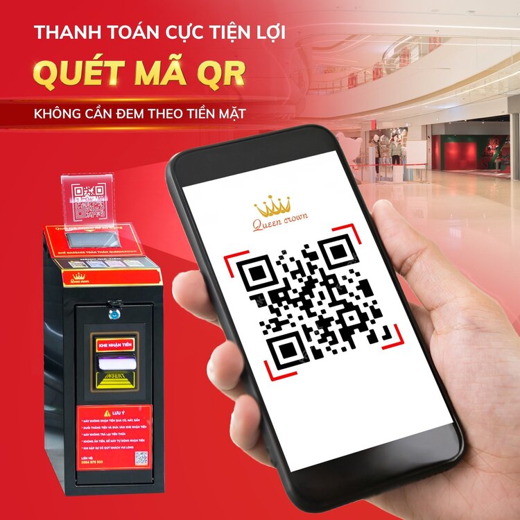 thực hiện thanh toán trên ghế massage Queen Crown QC KD7 QR dễ dàng