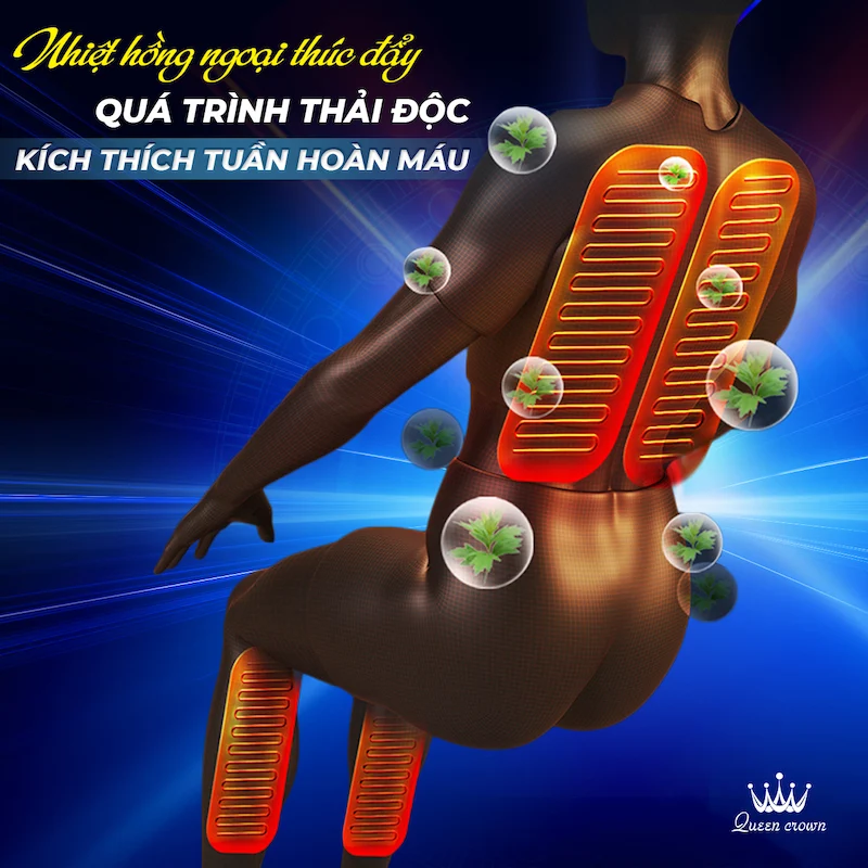 tác dụng của nhiệt hồng ngoại trên ghế massage