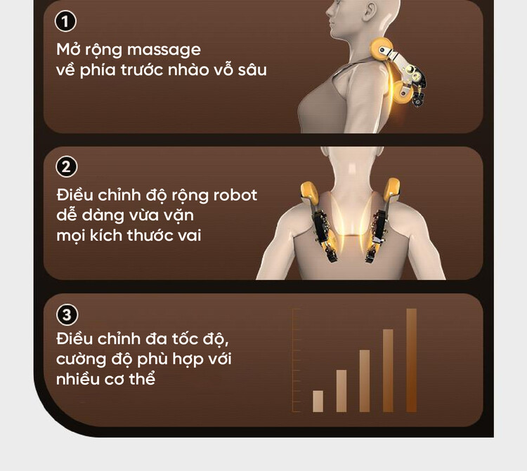 Ghế massage Queen Crown QE 79 có rô bốt linh hoạt