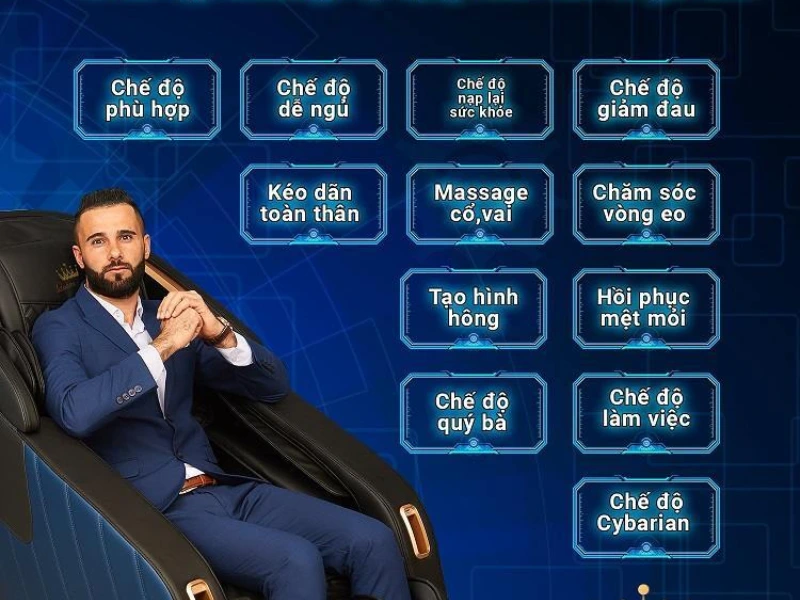 Sử dụng chế độ massage được cài đặt sẵn trên ghế
